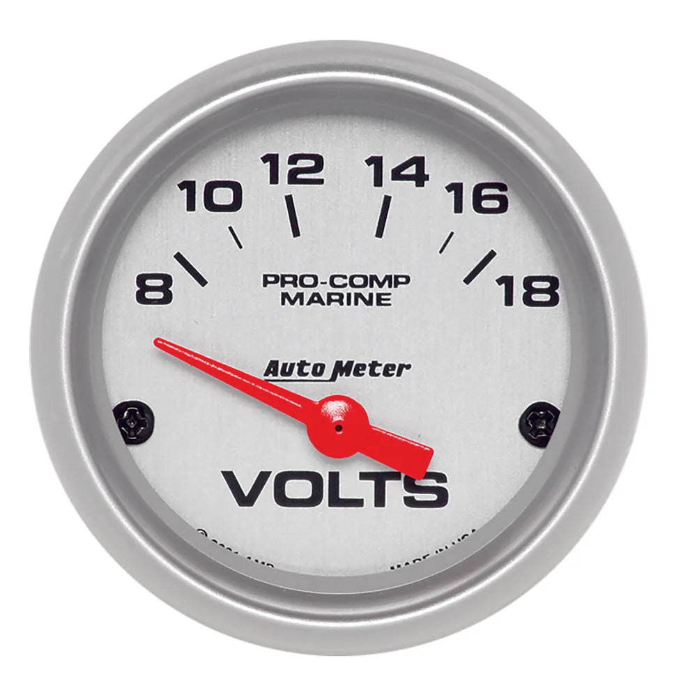 AutoMeter 2-1/16 Ultra Lite Marine Voltmeter 8-18 Volts 200756-33