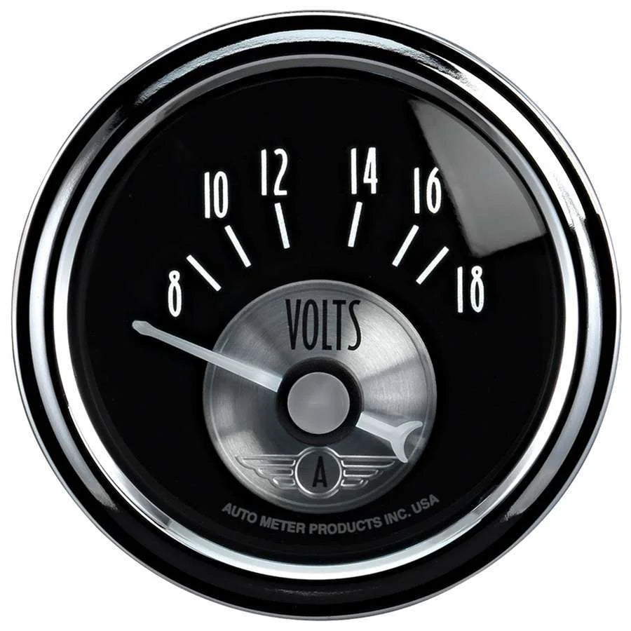 AutoMeter 2-1/16 Voltmeter 8-18V Prestige Black Series 2093