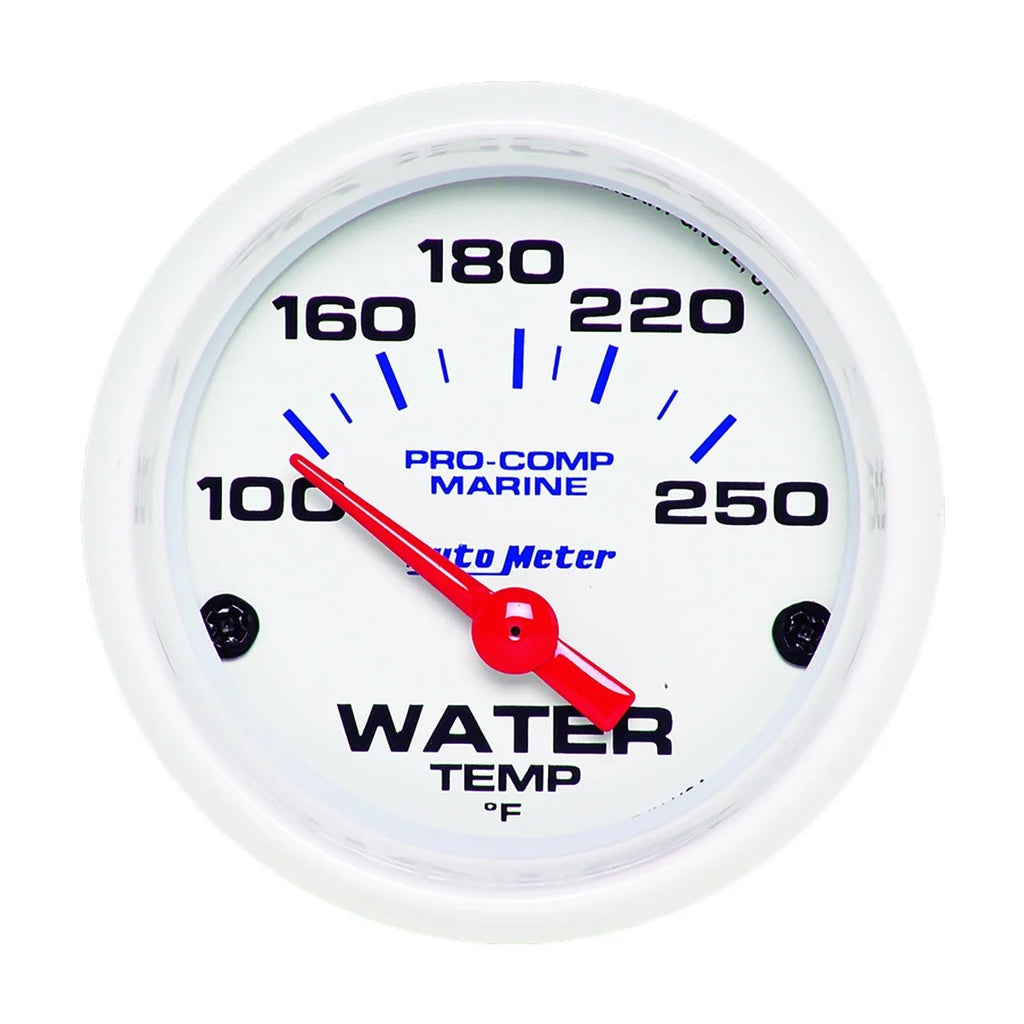 AutoMeter 2-1/16 Water Temp Gauge 100-250F White Phantom 200762