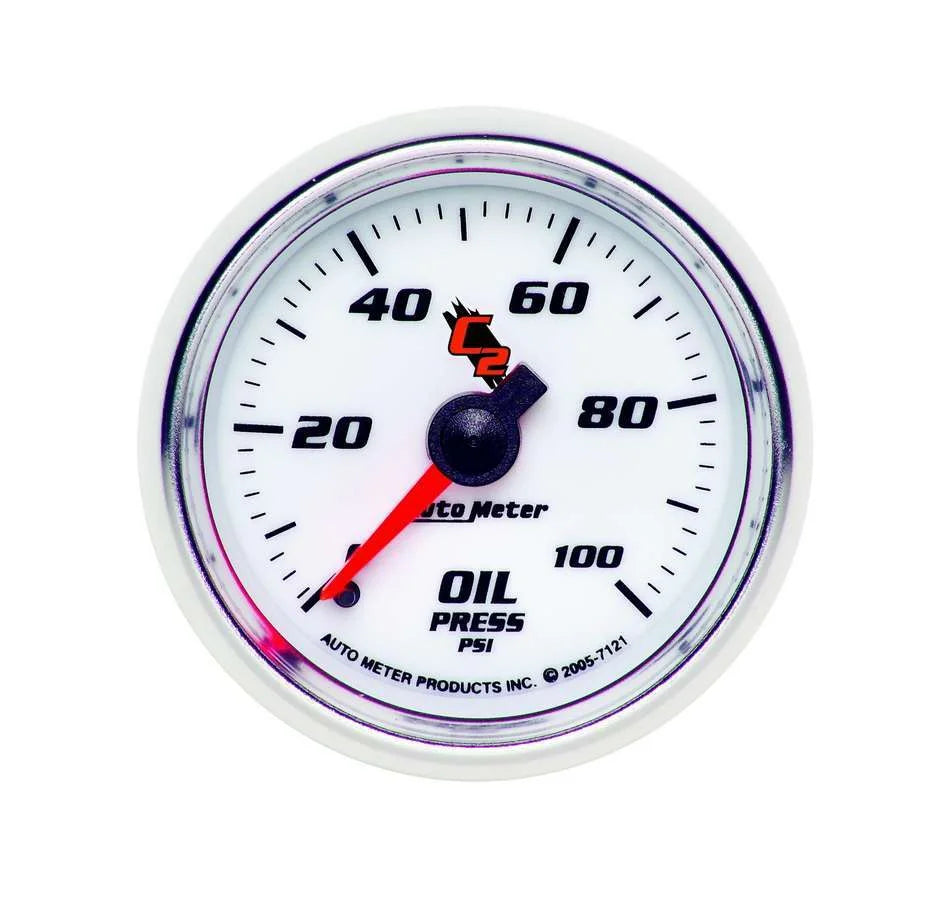 AutoMeter 2-1/16in C2/S Oil Press. Gauge 0-100psi