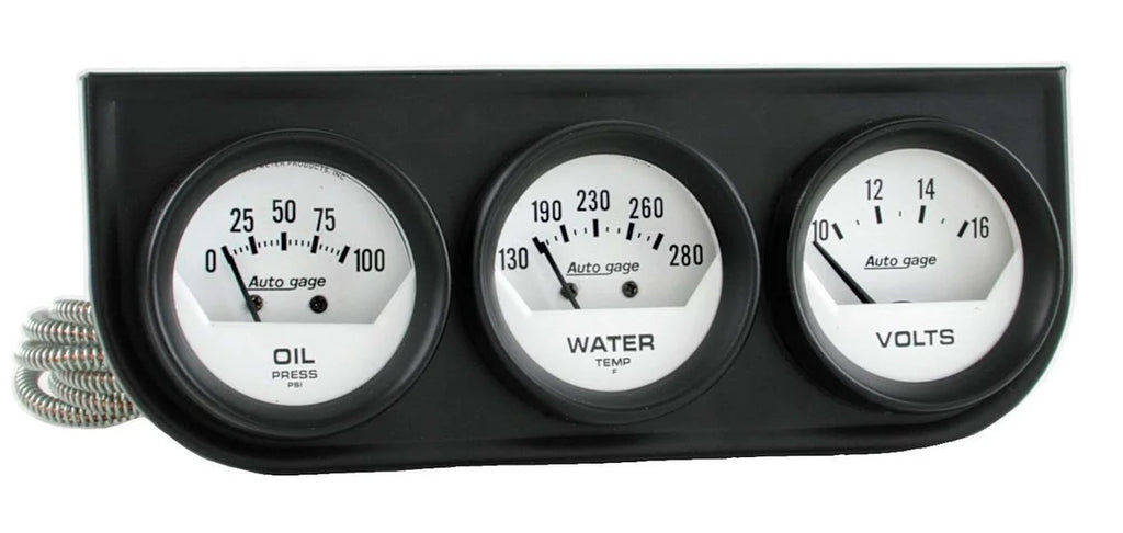AutoMeter 2-1/16in Oil/Volt/Water Short Sweep Console 2324