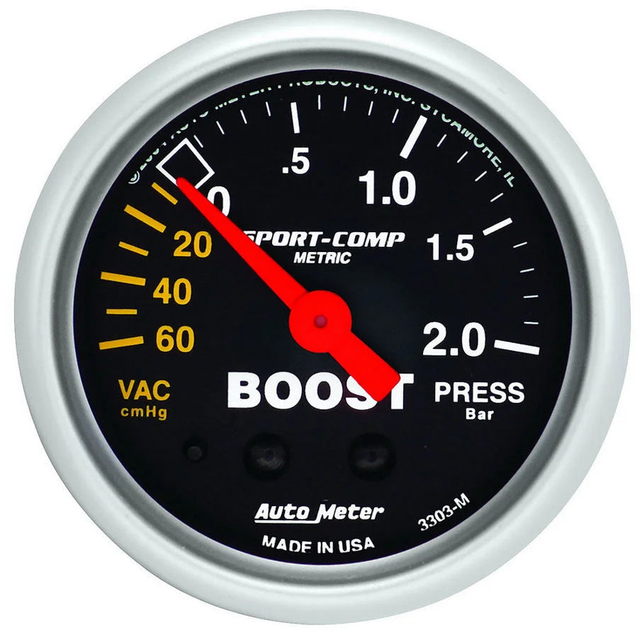 AutoMeter 2-1/16in S/C Boost/Vacuum Gauge 3303-M