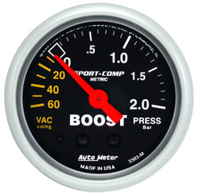 Load image into Gallery viewer, AutoMeter 2-1/16in S/C Boost/Vacuum Gauge 3303-M