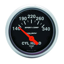 Load image into Gallery viewer, AutoMeter 2-1/16in S/C Cylinder Hd Temp. Gauge 140-340 3336