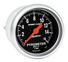 Load image into Gallery viewer, AutoMeter 2-1/16in S/C EGT Pyrometer 0-1600 3344