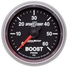 Load image into Gallery viewer, AutoMeter 2-1/16in S/C II Boost Gauge 0-60psi 3605
