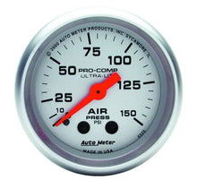 Load image into Gallery viewer, AutoMeter 2-1/16in U/L Air Press. Gauge 0-150psi 4320