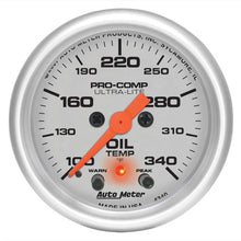 Load image into Gallery viewer, AutoMeter 2-1/16in U/L Oil Temp Gauge w/Peak &amp; Warning 4340