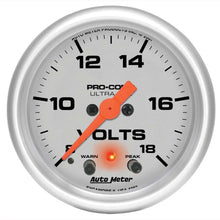 Load image into Gallery viewer, AutoMeter 2-1/16in U/L Volt Gauge w/Peak &amp; Warning 4383
