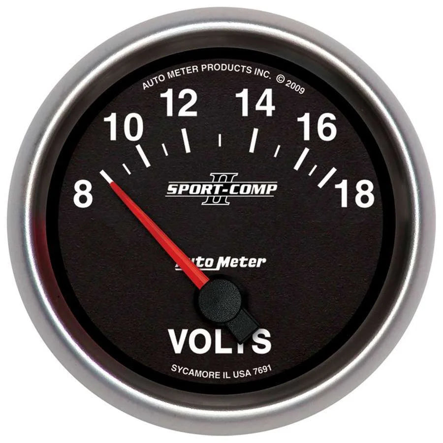 AutoMeter 2-5/8 Gauge Voltmeter 18V Electric Sport-Comp 7691