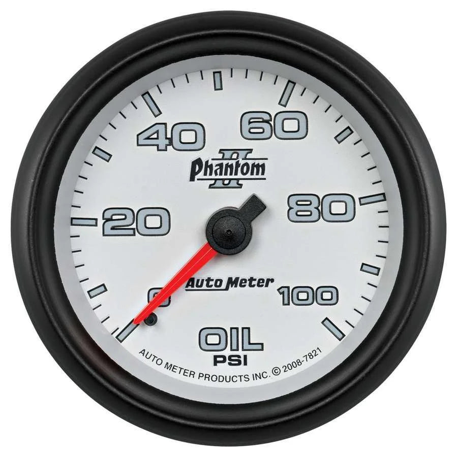 AutoMeter 2-5/8 Phantom II Oil Pressure Gauge 0-100psi 7821
