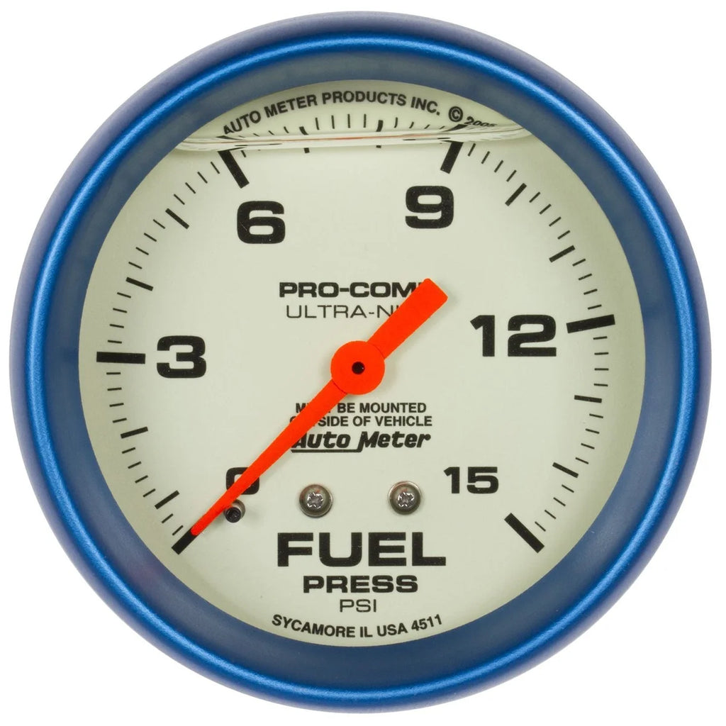 AutoMeter 2-5/8 Ultra-Nite F/P Gauge 0-15psi 4211