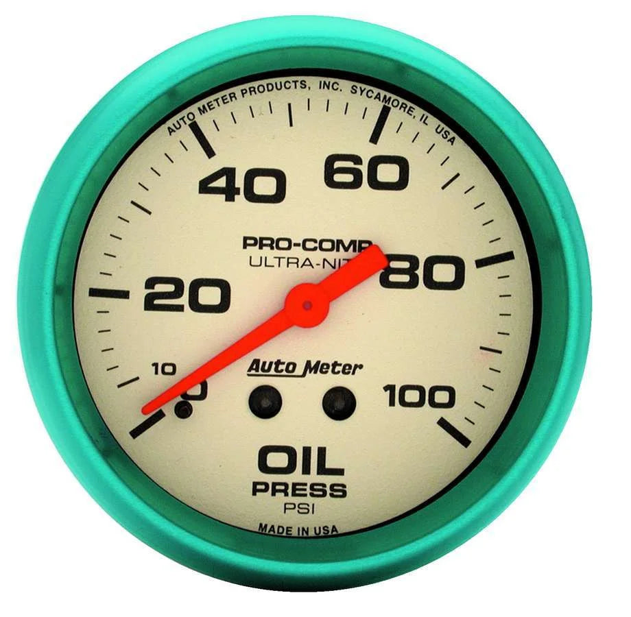 AutoMeter 2-5/8 Ultra-Nite Oil Press. Gauge 0-100psi