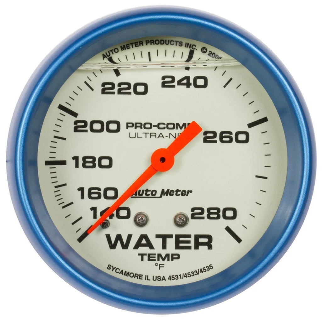 AutoMeter 2-5/8 Ultra-Nite Water Temp Gauge 140-280