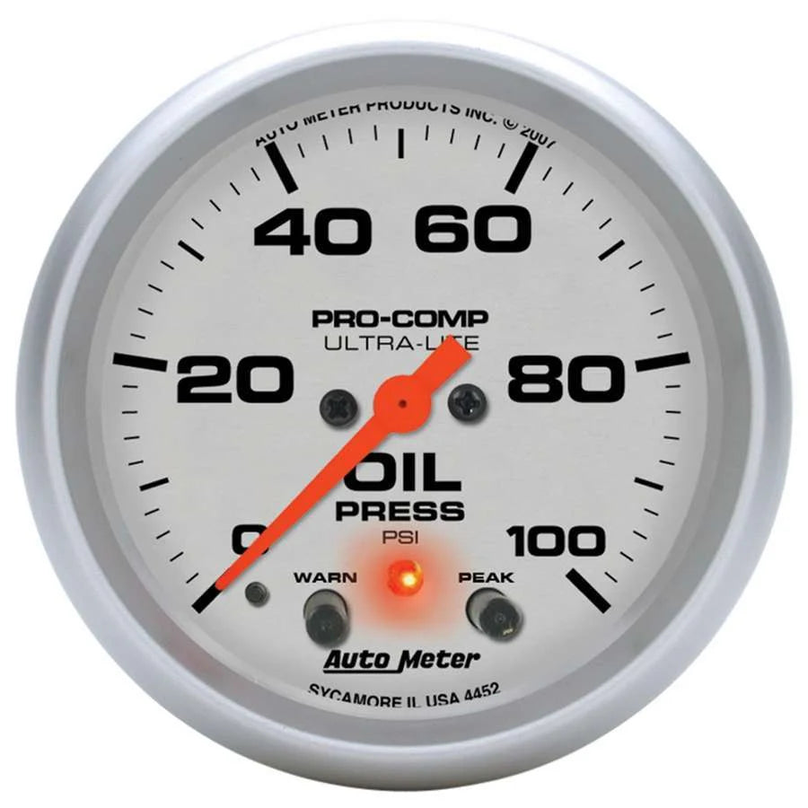 AutoMeter 2-5/8in U/L Oil Pressure Gauge w/Peak & Warning
