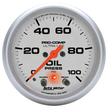Load image into Gallery viewer, AutoMeter 2-5/8in U/L Oil Pressure Gauge w/Peak &amp; Warning