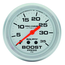 Load image into Gallery viewer, AutoMeter 2-5/8in Ultra-Lite 0-35 Boost Gauge