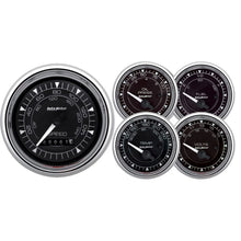 Load image into Gallery viewer, AutoMeter 2/16 Chrono Chrome Gauge 5-Piece Gauge Kit 9708