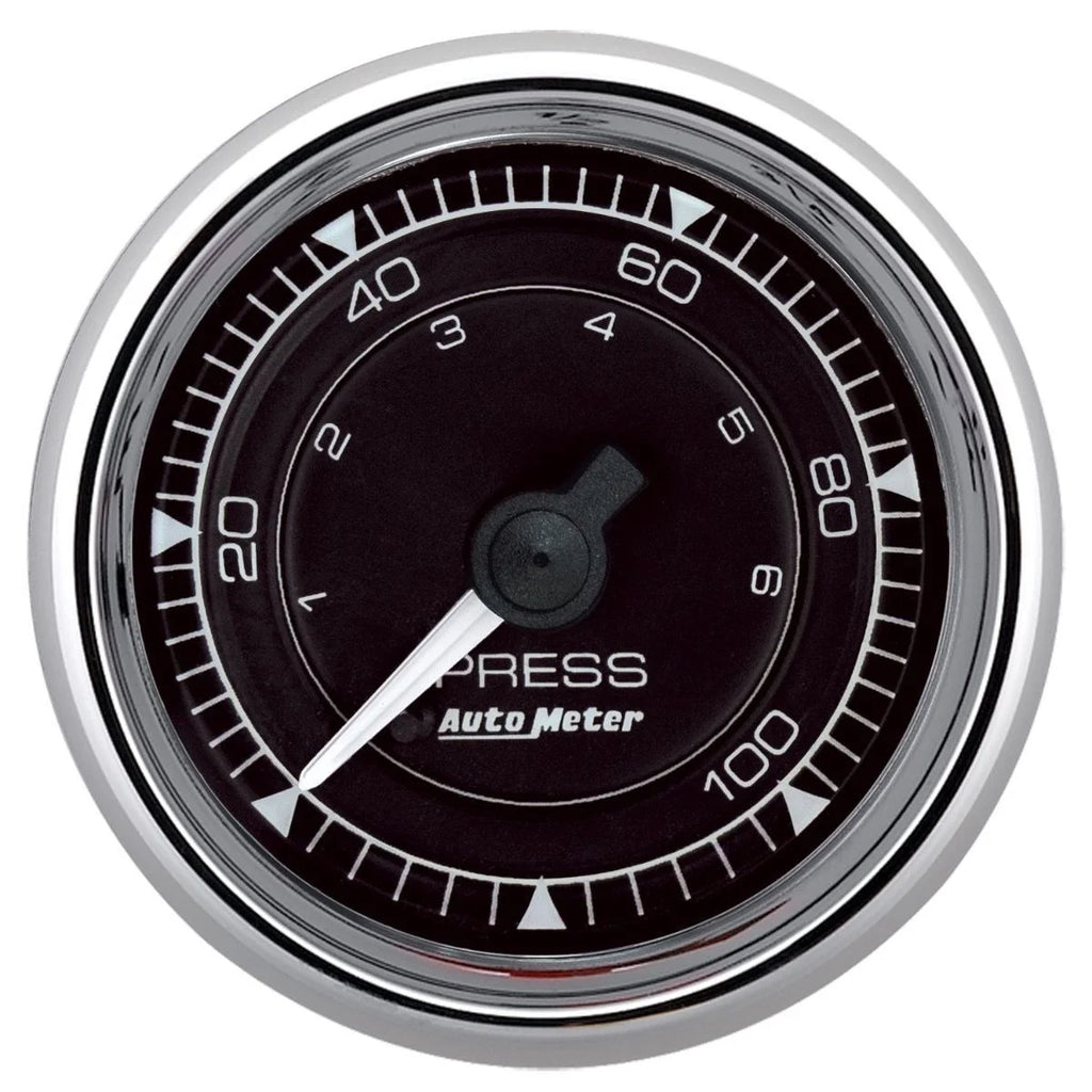 AutoMeter 2/16 Chrono Chrome Gauge Pressure 0-100PSI 9721
