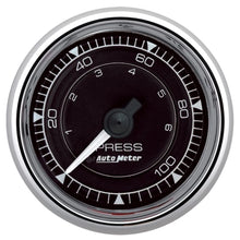 Load image into Gallery viewer, AutoMeter 2/16 Chrono Chrome Gauge Pressure 0-100PSI 9721