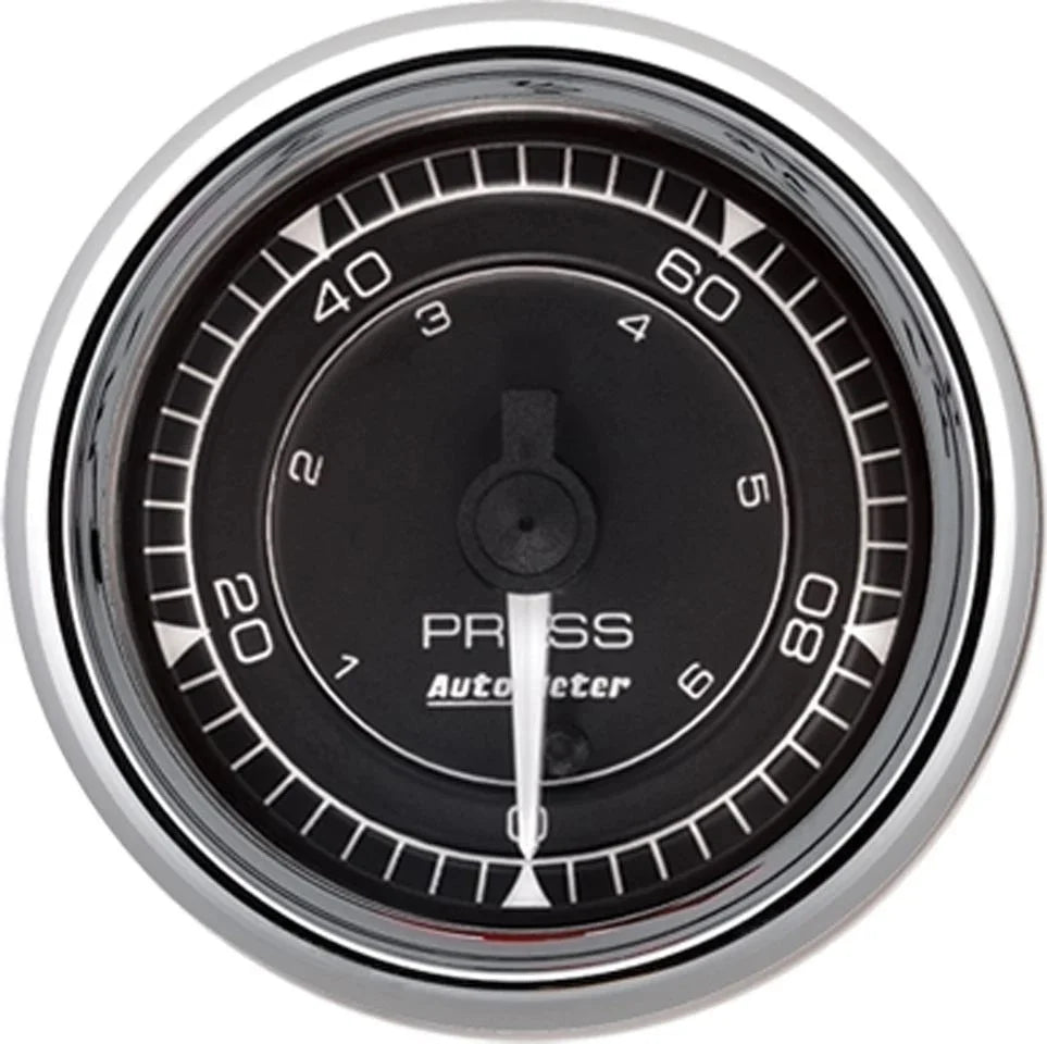 AutoMeter 2/16 Chrono Chrome Gauge Pressure 100PSI 9753