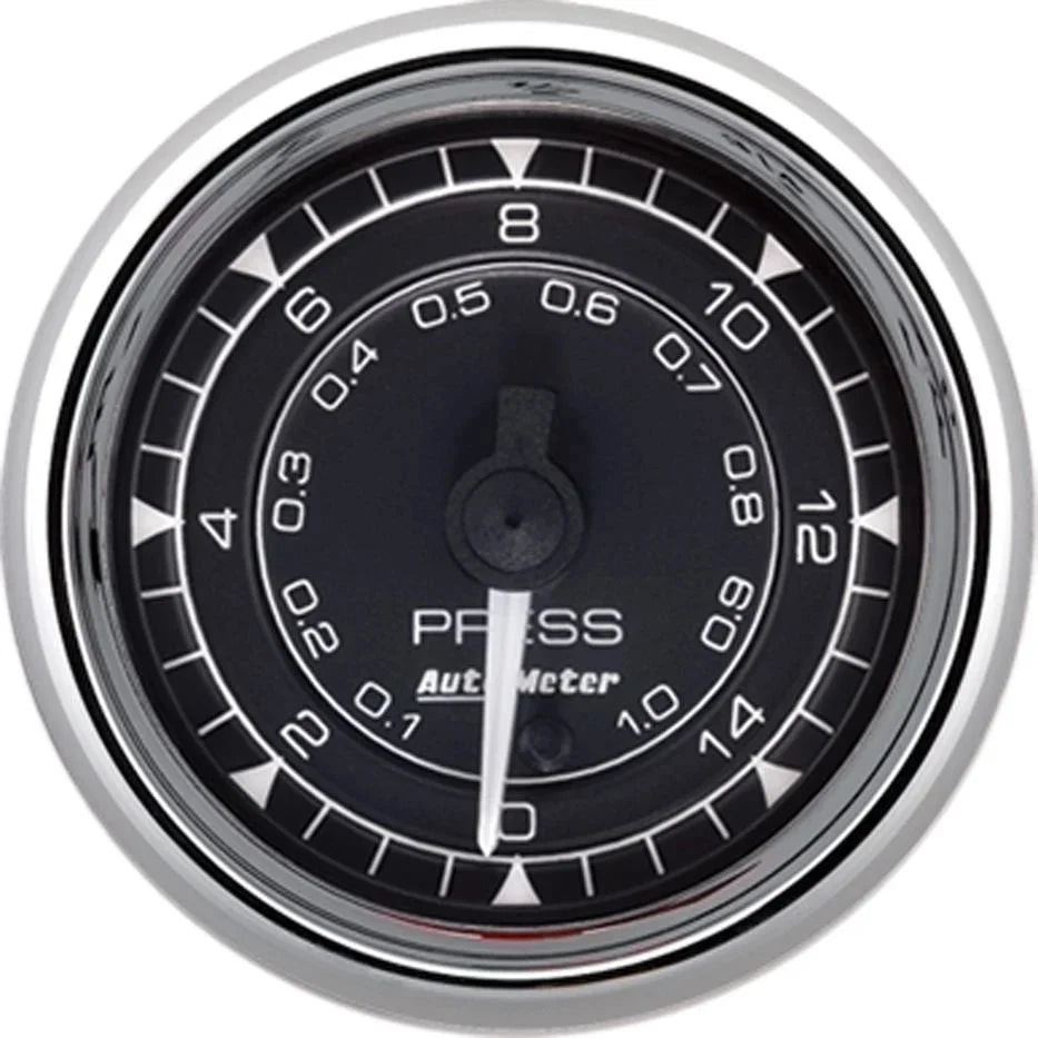 AutoMeter 2/16 Chrono Chrome Gauge Pressure  15PSI 9762