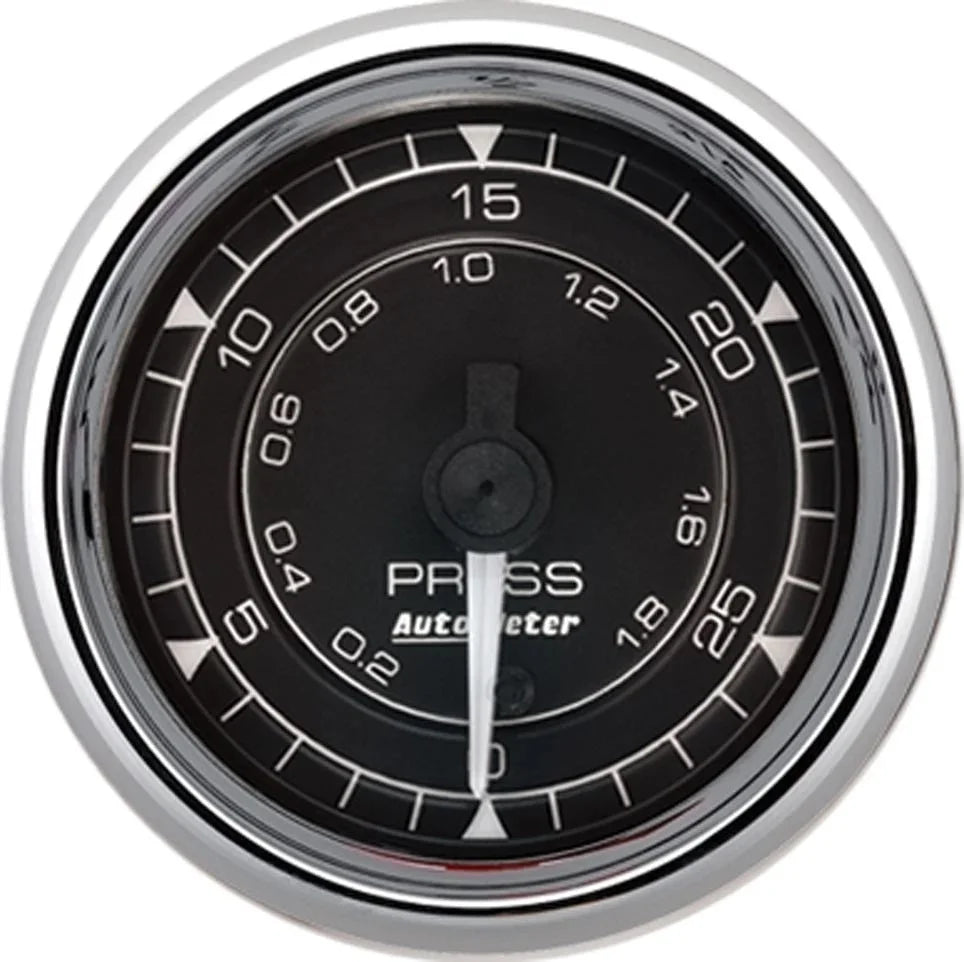 AutoMeter 2/16 Chrono Chrome Gauge Pressure 30PSI 9764