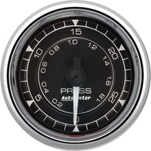 Load image into Gallery viewer, AutoMeter 2/16 Chrono Chrome Gauge Pressure 30PSI 9764