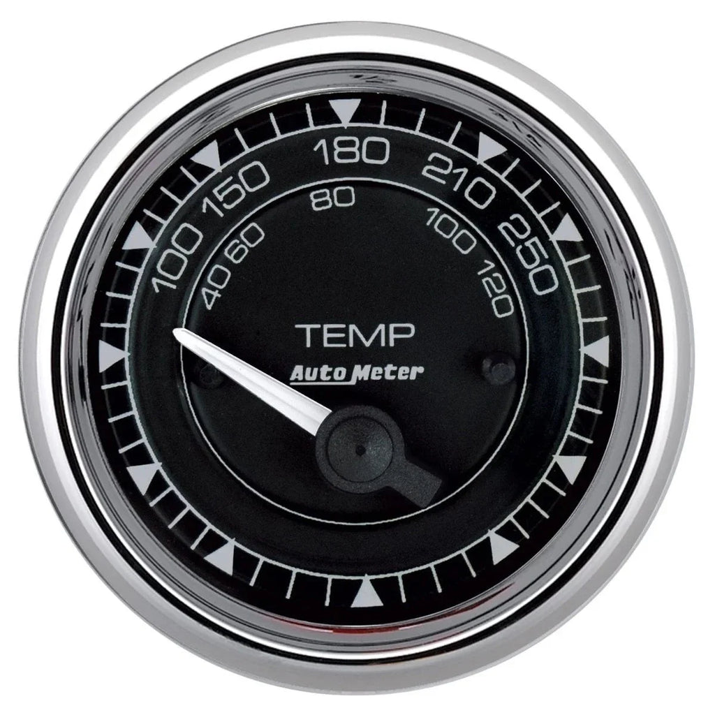AutoMeter 2/16 Chrono Chrome Gauge Temp  100-250 Degree 9737
