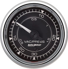 Load image into Gallery viewer, AutoMeter 2/16 Chrono Chrome Gauge Vac/Boost  30HG/30PSI 9703