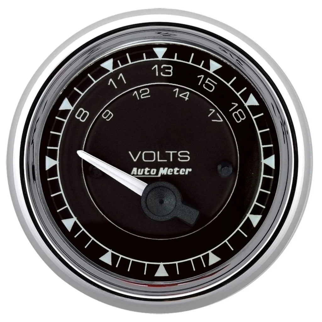 AutoMeter 2/16 Chrono Chrome Gauge Voltmeter 18-Volt