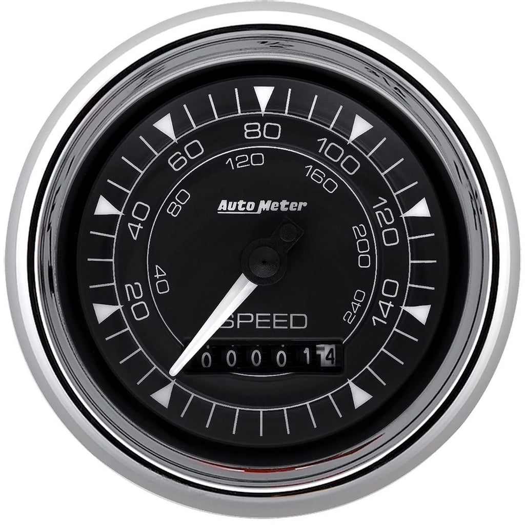 AutoMeter 3-3/8 Speedo Chrono Chrome 160 MPH