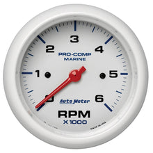 Load image into Gallery viewer, AutoMeter 3-3/8 Tach 6000 RPM White Phantom Series 200752