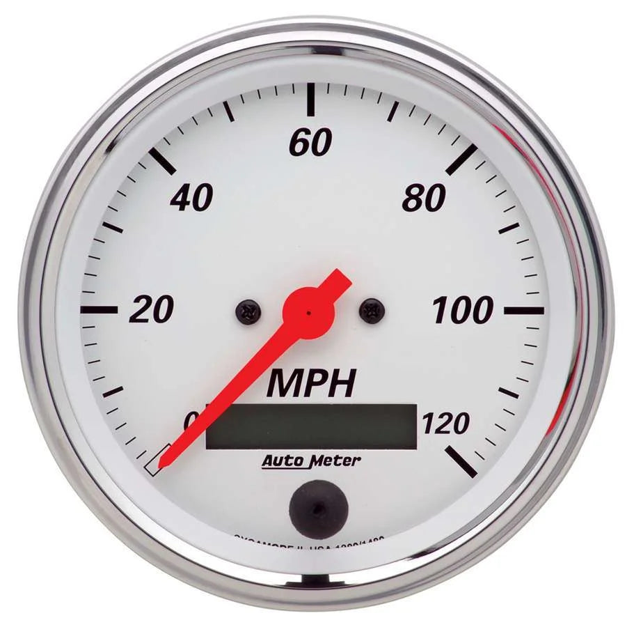 AutoMeter 3-3/8in A/W Street Rod Speedo 1380