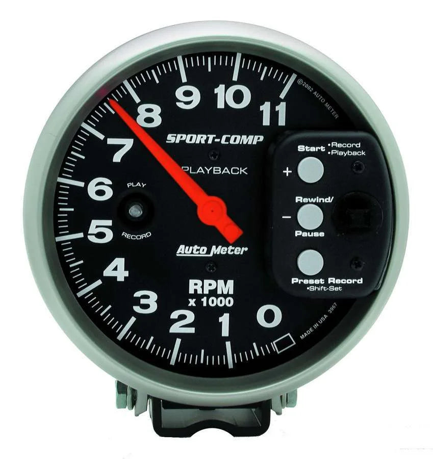 AutoMeter 5in S/C 11000 RPM Playback Tach 3967