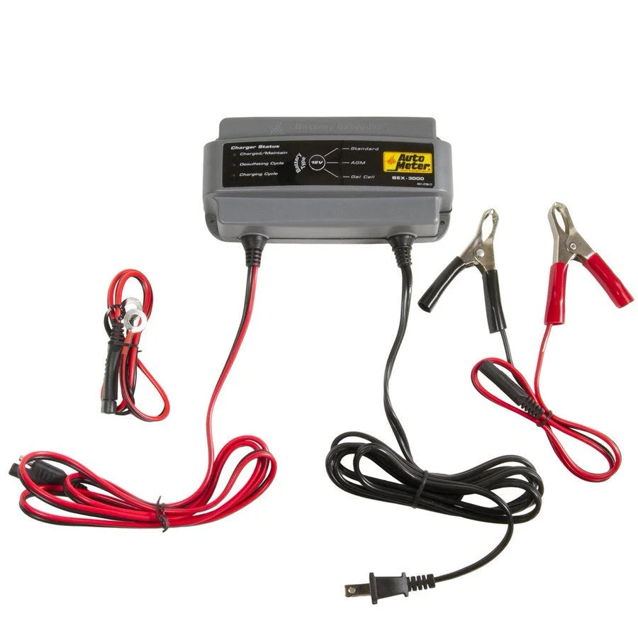 AutoMeter Battery Charger 12-Volt 3.0 Amps BEX-3000