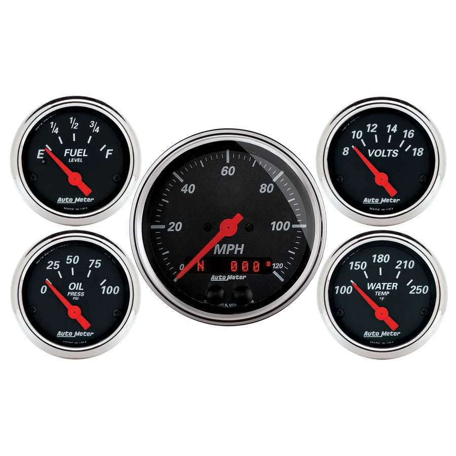 AutoMeter Designer Black Gauge Kit w/GPS Speedo 1450