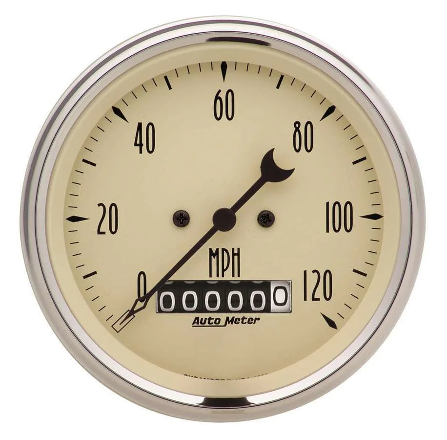 AutoMeter Gauge Speedo. 3 3/8in 120mph Elec. Prog. w/ Wheel
