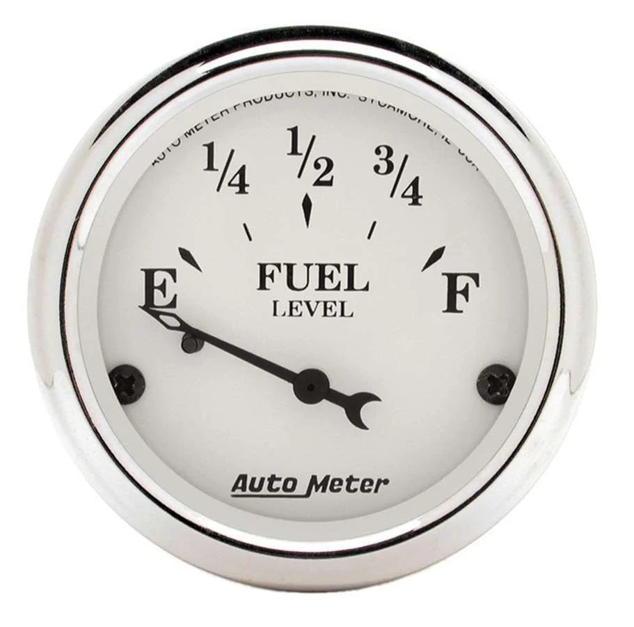 AutoMeter Old Tyme White 2 1/16in Fuel Gauge fits Ford