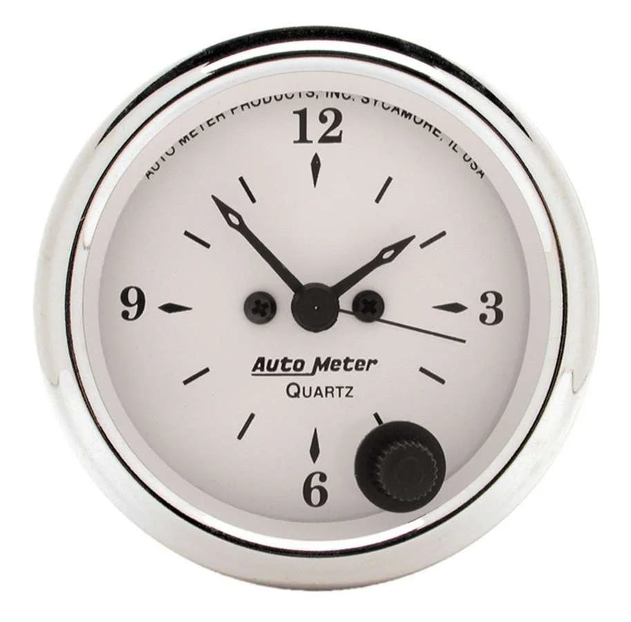 AutoMeter Old Tyme White 2 1/16in Quartz Clock