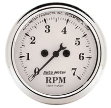 Load image into Gallery viewer, AutoMeter Old Tyme White 2 1/16in Tach 7000 RPM Elec. 1694