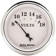 Load image into Gallery viewer, AutoMeter Old Tyme White 2 1/16in Voltmeter 8-18 1692
