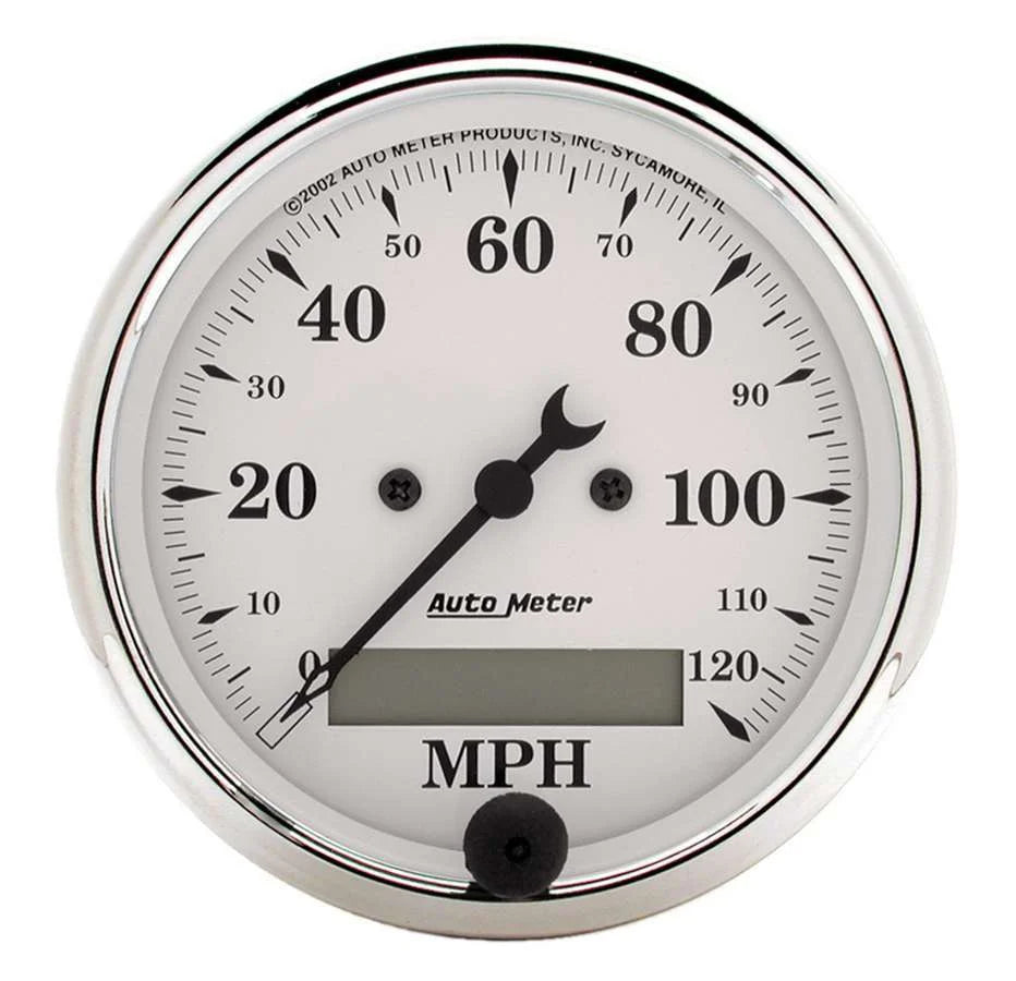 AutoMeter Old Tyme White 3 1/8in 120MPH Elec. Speedo