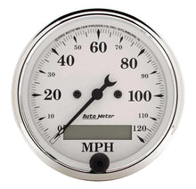 Load image into Gallery viewer, AutoMeter Old Tyme White 3 1/8in 120MPH Elec. Speedo