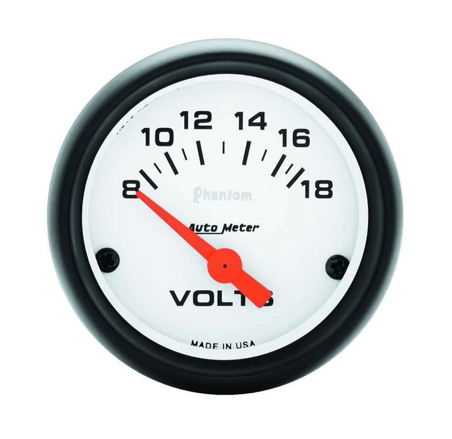 AutoMeter Phantom 2 1/16in Voltmeter 8-18 Volts 5791