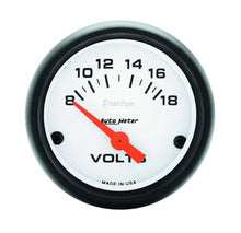 Load image into Gallery viewer, AutoMeter Phantom 2 1/16in Voltmeter 8-18 Volts 5791