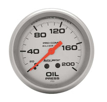 Load image into Gallery viewer, AutoMeter Pro Comp 2-5/8in Silver Liq-Fill Oil 0-200 PSI