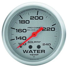 Load image into Gallery viewer, AutoMeter Pro Comp 2-5/8in Silver Liq-Fill Water 120-240 4632