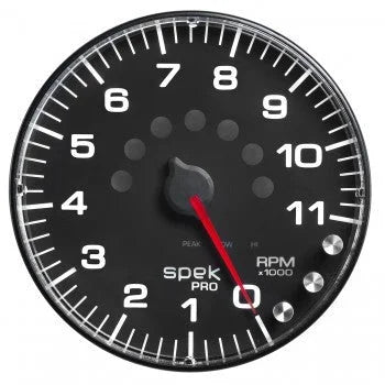 AutoMeter Spek-Pro 5in Tach w/ Shift Light & Peak Mem.