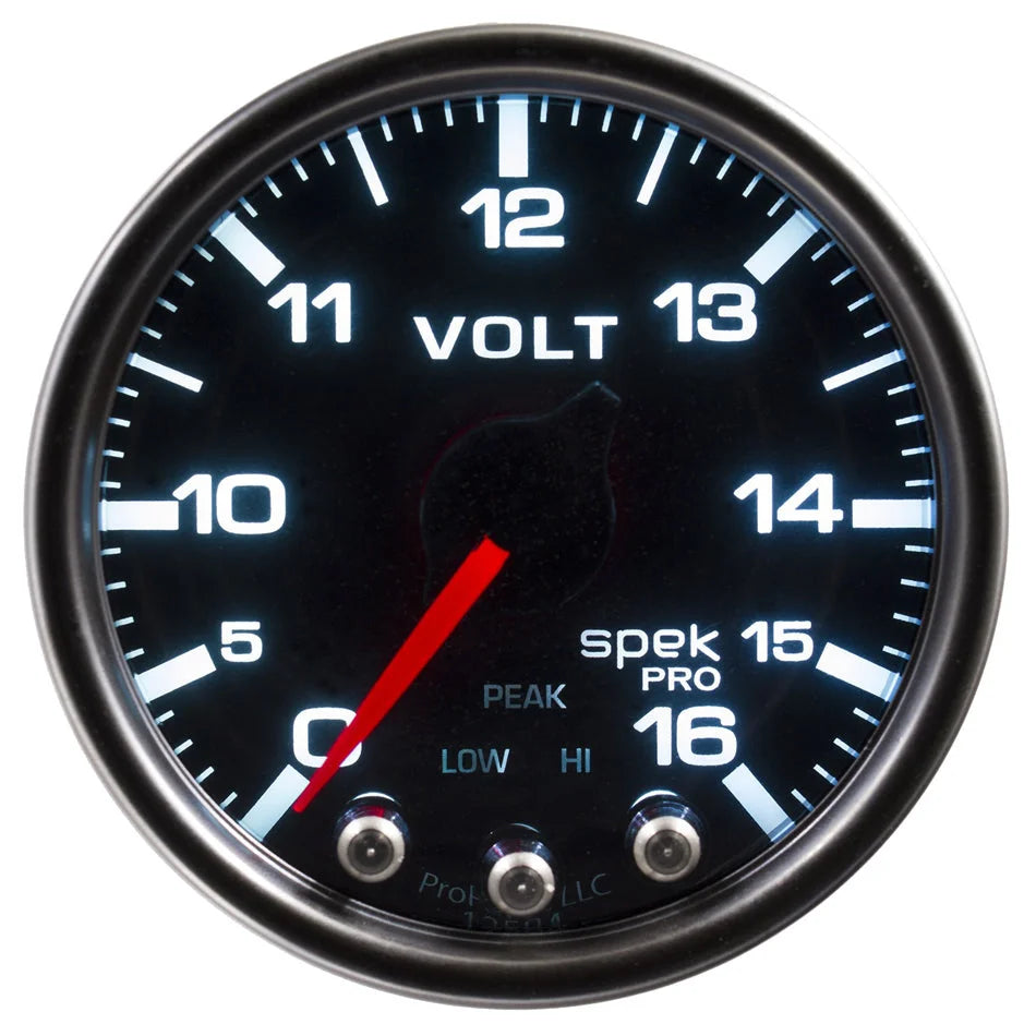 AutoMeter Spek-Pro Voltmeter Gauge 0-16 Volt 2-1/16